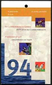 Canada 1994 XV Commonwealth Games postcards set/6, MNH