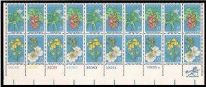 US # 1783 - 1786 , # 1786a , Endangered Flora , Plate Blk of 20 - I Combine S/H