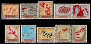 Spain #1449-58 ~ Cplt Set of 10 ~ Stamp Day Issues ~ Unused, MX Hinge  (1967)