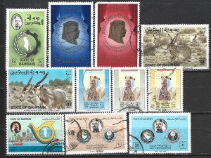 COLLECTION LOT 21425 BAHRAIN 11 MNH/USED STAMPS 1980+ CV+$22
