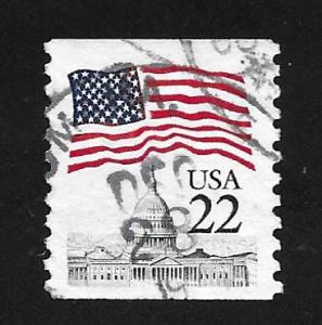 SC# 2115 - (22c) - Flag over Capitol, perf 10 V, used single
