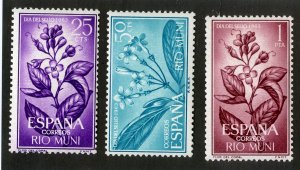 RIO MUNI 29-31  MNH BIN  .75 FLOWERS