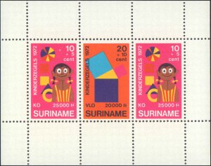 Suriname #B187-B191, B189a, Complete Set(6), 1972, Never Hinged