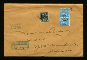 #810 & #821 Prexies 1944 Registered Cover From J.E. Guest American Phila Society