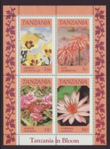 Tanzania 318a Flowers Souvenir Sheet MNH VF