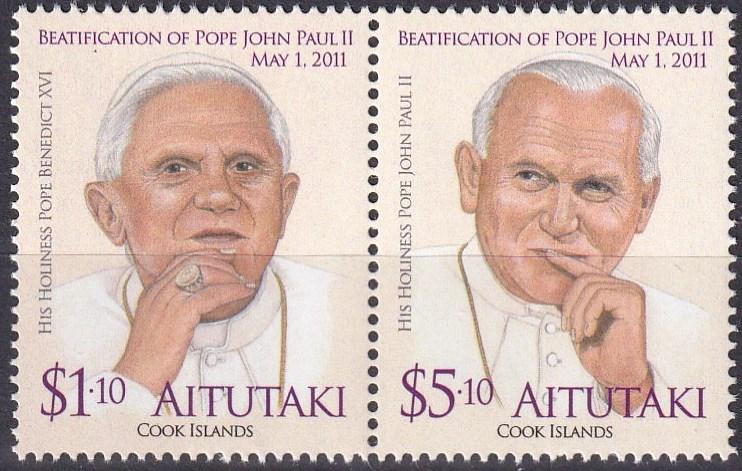 Aitutaki #580 MNH Pair  CV $10.50  (A19398)