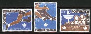 French Polynesia Scott C114-116 MNH** 1976  Olympic set 