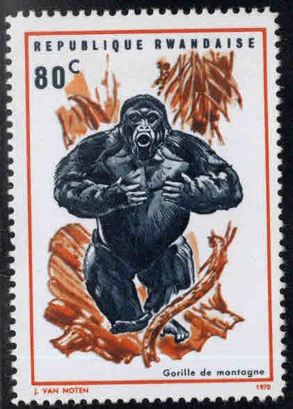 RWANDA Scott 362 unused Gorilla stamp