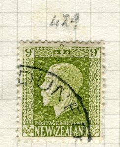 NEW ZEALAND; 1915 early GV portrait issue used Shade of 9d. value