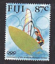 Fiji-Sc#764-Unused NH 87c Sailboarding-Sports-Olympic Games-Atlanta-1996-