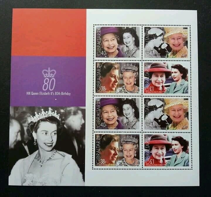 Gibraltar HM Queen 80th Birthday 2006 Royal Famous (sheetlet) MNH