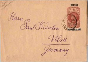 Bechuanaland 1/2d QV British Bechuanaland Envelope 1895 Vryburg, B.B. to Ulm,...