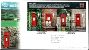 Great Britain 2009 Post Boxes Minisheet FDC