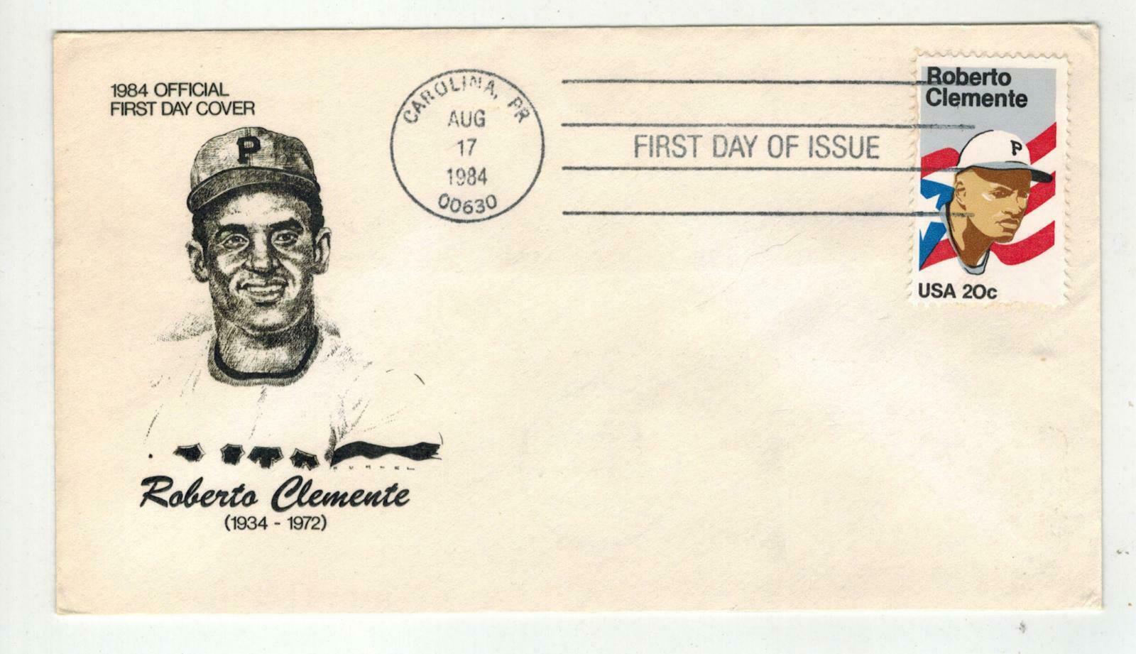 Roberto Clemente Pittsburgh Pirates Baseball FDC 2097 Ex a Cal Variety  Black Hat