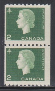 Canada,  2c Queen Elizabeth II, Coil (SC# 406) MNH PAIR