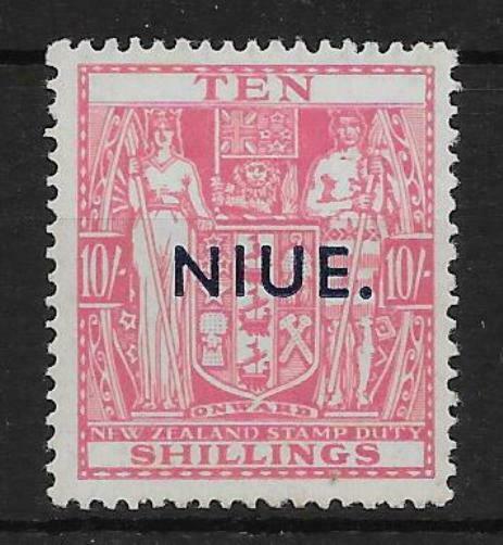 NIUE SG81 1942 10/= PALE CARMINE-LAKE MTD MINT