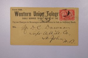 Canada 1897 Western Union Telegraph Cover - L38382