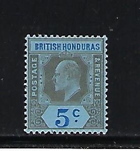 BRITISH HONDURAS SCOTT #60 1902-04 EDWARD VII 5C (GREY BLACK/ULTRA)- MINT LH