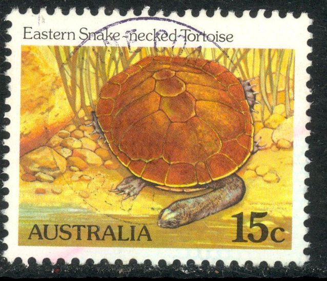 AUSTRALIA 1982-84 15c Eastern Snake Necked Tortoise P.14x14 1/2 Sc 787a VFU