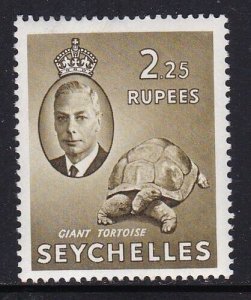 Album Treasures Seychelles Scott # 169  2.25r  George VI  Tortoise  MLH