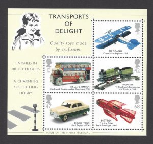 Great Britain #2157a MNH ss, various transport toys, issued 2003