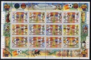 LESOTHO - 1982 - Football World Cup - Perf 12v Sheet - Mint Never Hinged