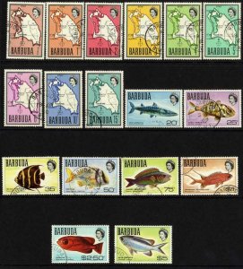 Barbuda SG12/27 1968 Set of 17 (20c U/M rest Fine used) Cat 27 pounds