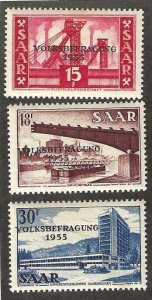 Saar 257-259, Mint, lightly hinged, 1955,  (s114)