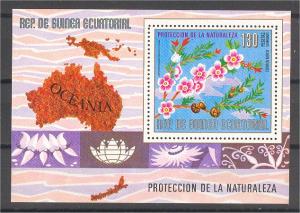 GUINEA EQUATORIAL, FLOWERS, SOUVENIR SHEET NH **!