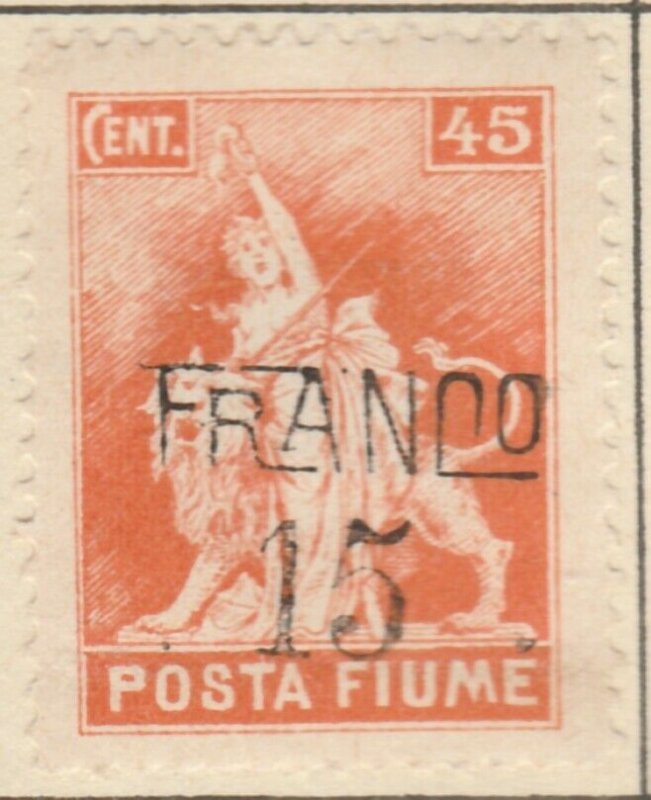 FIUME 1919 15c su 45c MH* A8P12F11