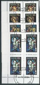 AUSTRALIA 1984 Christmas fine used blocks of 4.............................40965