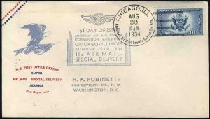 United States First Day Covers #CE1-17a, 1934 16c Great Seal, F.R. Rice cache...