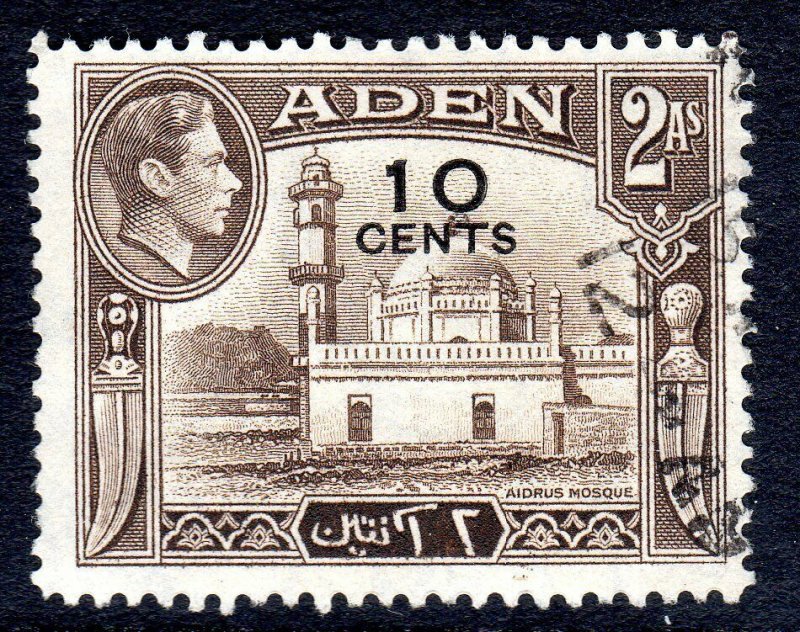 Aden -    1951 - sg 37 -  surch  - 10 cents  -  USED