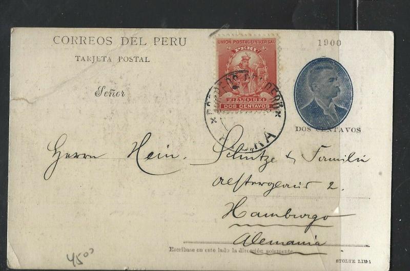 PERU (PP0303B)  2C PSC UPRATED 2C  1903   TO GERMANY