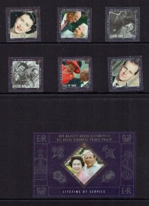 Isle of Man: 2011, Queen Elizabeth, Prince Philip, Lifetime of Service, MNH set 