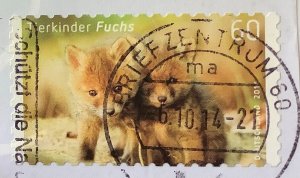 Germany 2014 Scott 2764 used on paper - 60c,  Baby animals, Red Fox