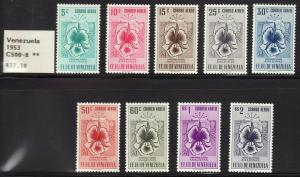 Sc# C500 / C508 Venezuela MNH Map of Amazonas & Orchids airmail set CV $437.10