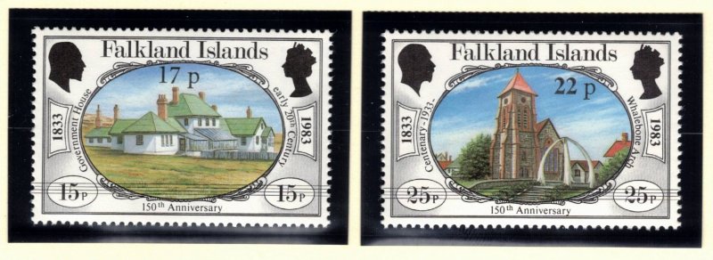 FALKLAND ISLANDS 1984 Surcharges; Scott 402-03, SG 467-68' MNH