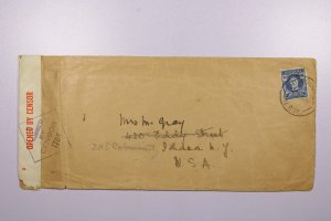 Australia 1943 Oversized Censored Cover to USA - 3.5p Single Use - B309