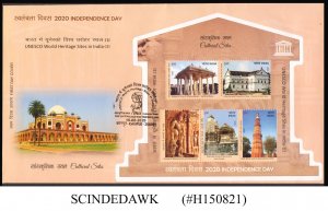 INDIA - 2020 CULTURAL SITES UNESCO WORLD HERITAGE SITES IN INDIA - MS FDC