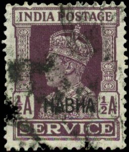 India, Convention States, Nabha Scott #O42 SG #O57 Used