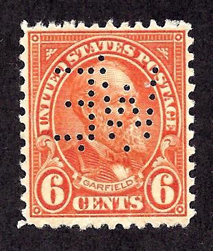 638 Mint,OG,NH... Perfin... SCV $3.20