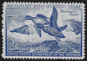 US RW19 - MNH 1952-53 - $2.00 Federal Duck Hunting Stamp.  FREE SHIPPING!!