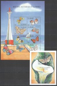 A0243 ST.VINCENT FLORA & FAUNA BEAUTIFUL BUTTERFLIES OF THE WORLD KB+BL MNH