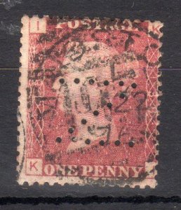 PENNY RED PLATE 138 WITH 'N' PERFIN