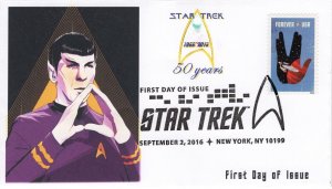 AO- 5135-4, 2016, StarTrek,  Add-on Cover, First Day Cover, Pictorial Postmark,