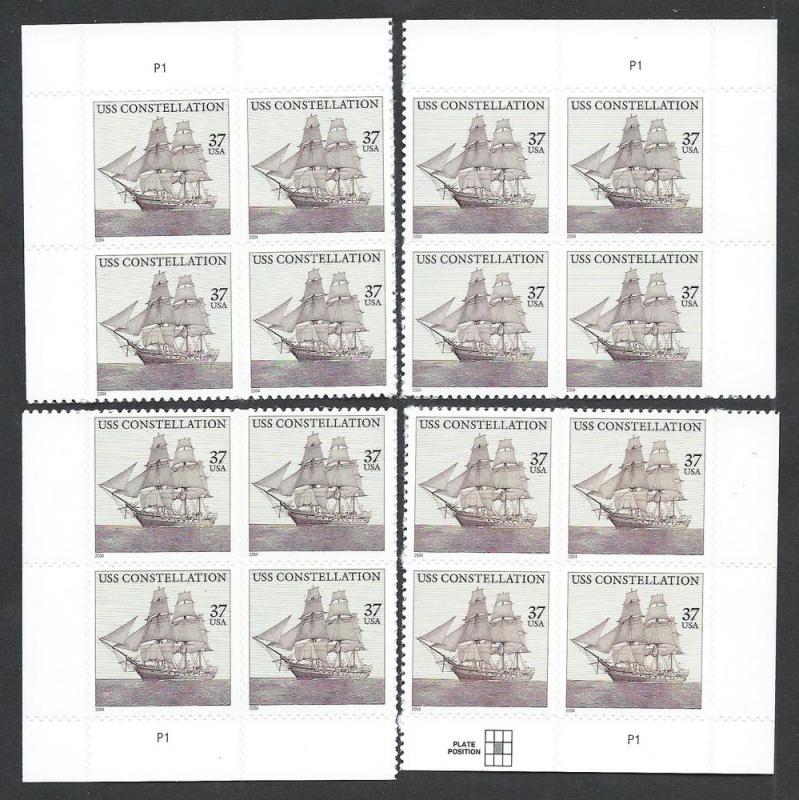 UNITED STATES SC# 3869 VF MNH 2004 Pl#P1 Matching set