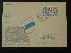 medieval history 600 years of Zug FDC Switzerland 1952