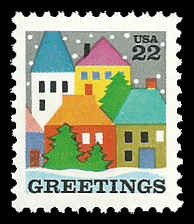 PCBstamps   US #2245 22c Christmas, Village Scene, MNH, (1)