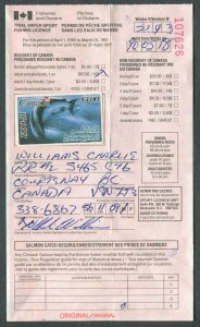 CANADA REVENUE BCF2l USED BRITISH COLUMBIA FISHING STAMP